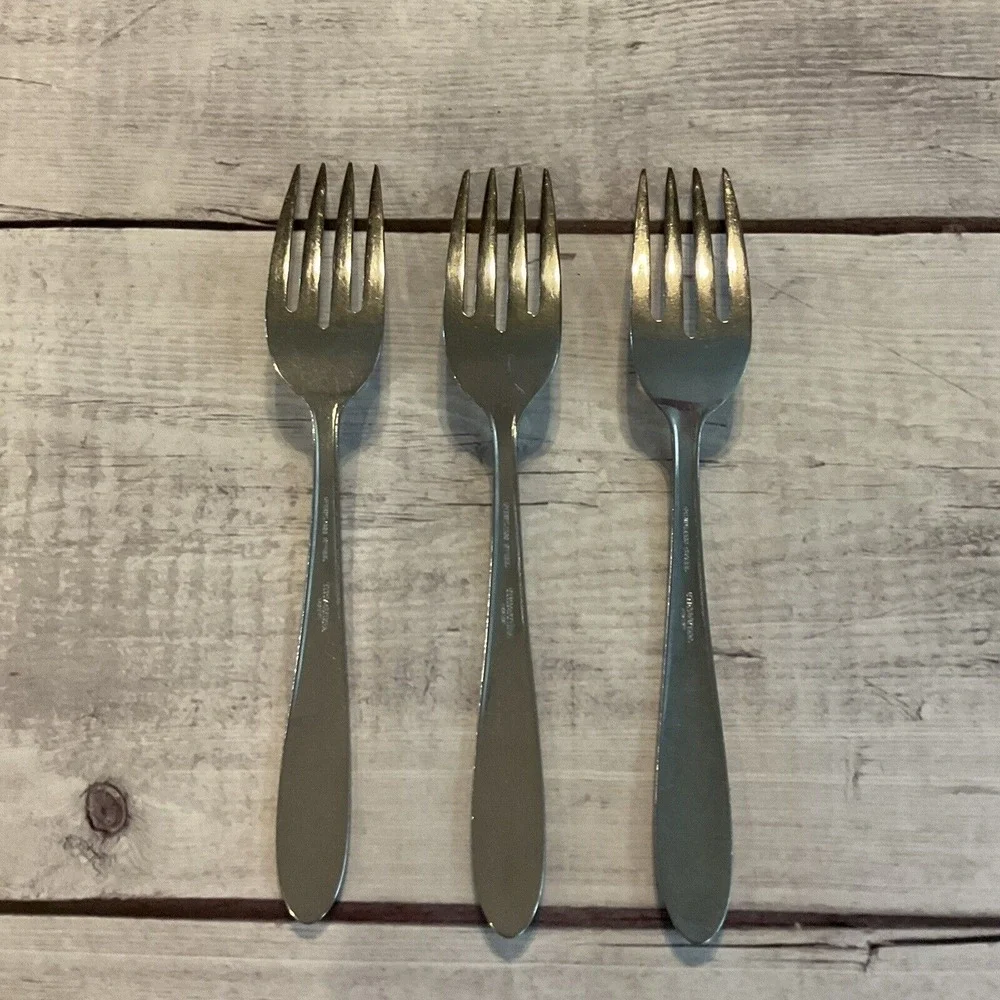 Stanley Roberts Rogers Stainless Flatware COURTSHIP 3 Salad Dessert Forks Korea